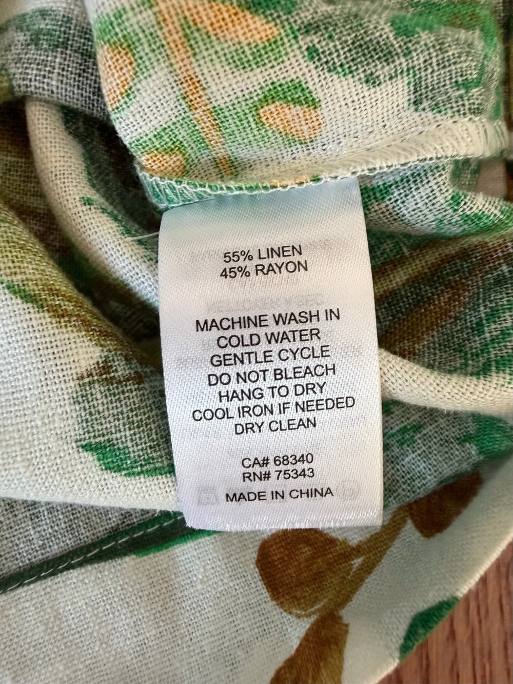 Joie Tropical Green Leaf Print Short Sleeve Linen Button Up Shirt NWT size 8 - Picture 5 of 5